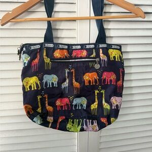 LeSportsac Navy Multicolor Animal Tote